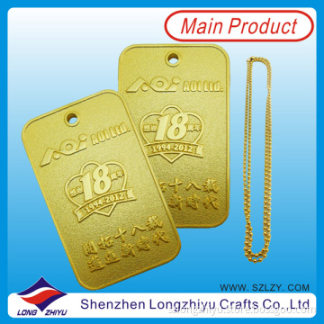 Custom Gold Unique Gold Rectangular Dog Tag (lzy00134)